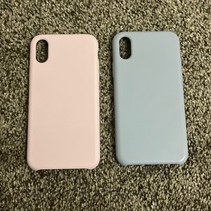 Pink and Blue iPhone 10 phone cases
